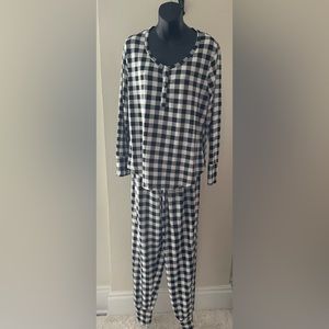Cynthia Rowley Black & White Checkered 2pc Pj Set Size XL